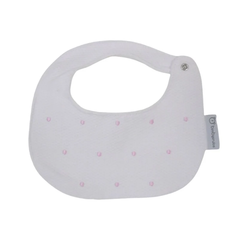 BAVAGLINO BAVETTA NEONATO IN PURO COTONE MOD. POIS ROSA