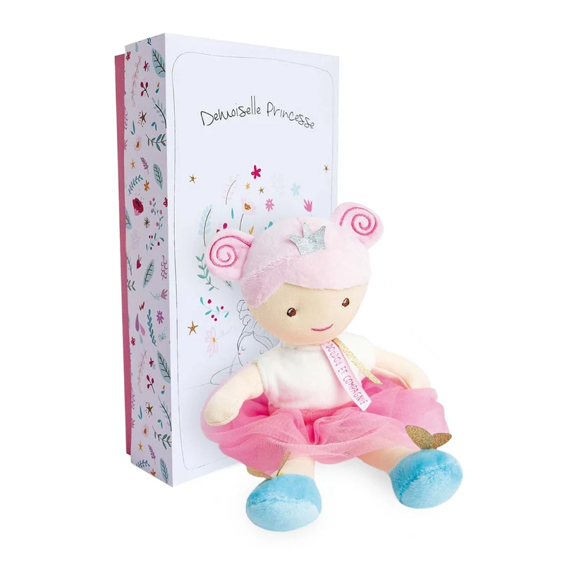 BAMBOLA IN TESSUTO CM 30 EMMA - ROSA - DOUDOU ET COMPAGNIE