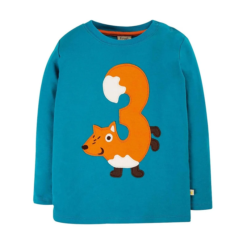 T-SHIRT MANICA LUNGA COMPLEANNO - VOLPE - N. 3 - FRUGI