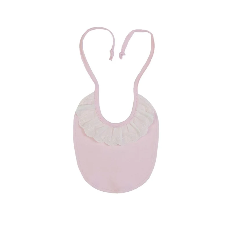 BAVAGLINO IN COTONE ROSA CON PIZZO
