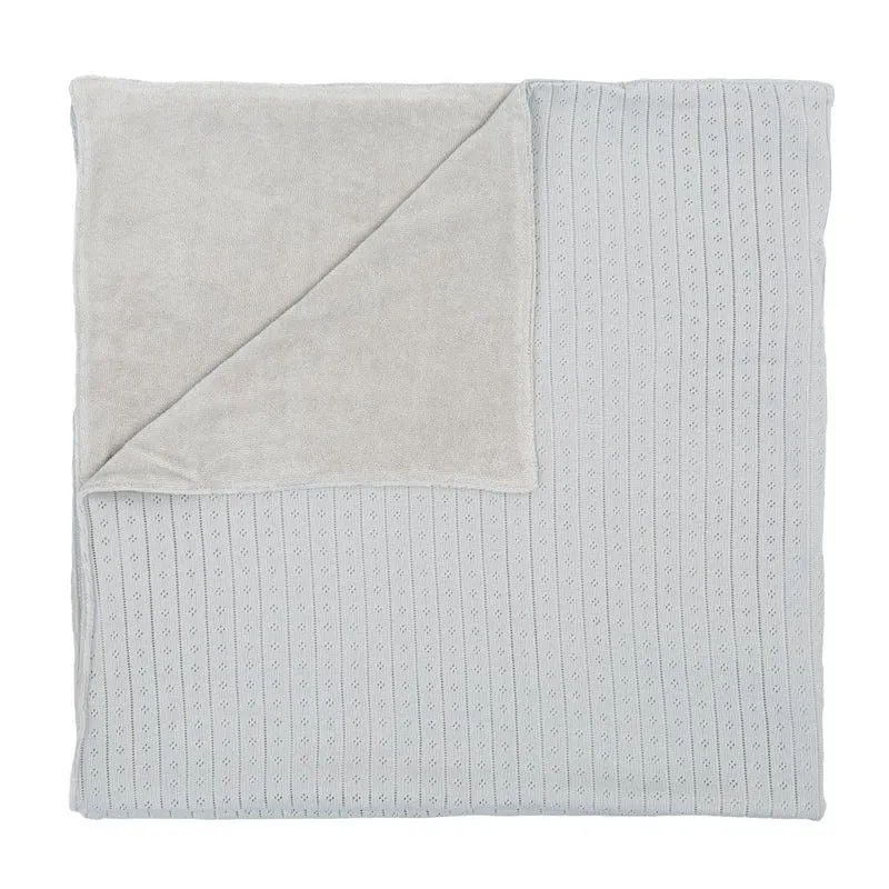 COPERTINA NEONATO CARROZZINA CULLA PASSEGGINO IN MAGLINA - COTONE - GRIGIO