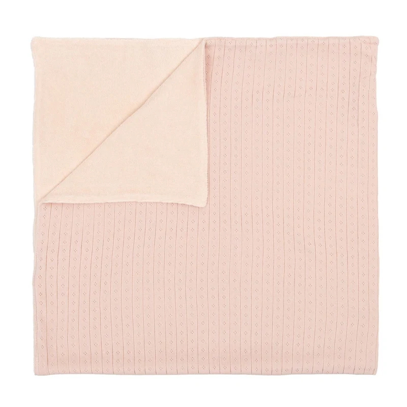 COPERTINA NEONATO CARROZZINA CULLA PASSEGGINO IN MAGLINA - COTONE - ROSA