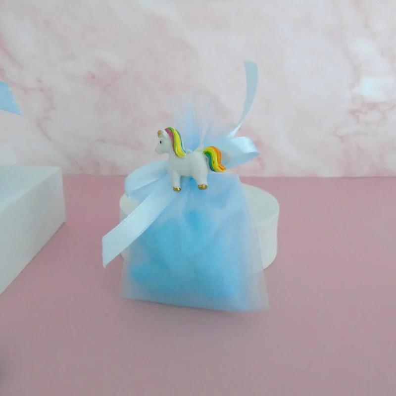 SACCHETTINO CONFETTI SEGNAPOSTO BOMBONIERA NASCITA BATTESIMO COMPLEANNO UNICORNO BIMBO