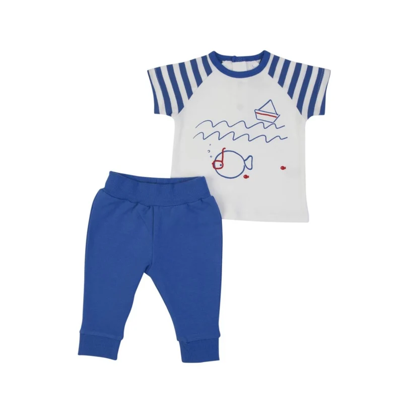 COMPLETO NEONATO BAMBINO MEZZA MANICA CON PANTALONE - BARCA