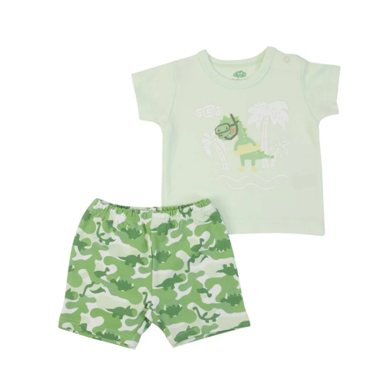 COMPLETO NEONATO BAMBINO MEZZA MANICA - DINOSAURO