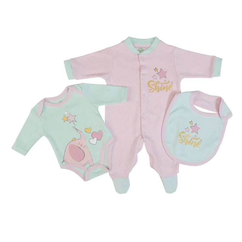 SET TUTINA NEONATO REGALO NASCITA 3 PEZZI - SHINE
