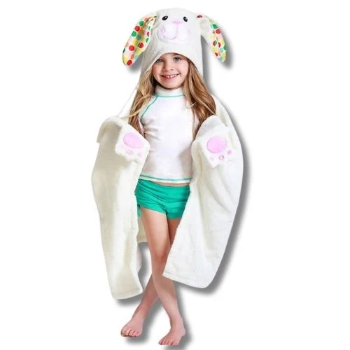 Asciugamano Bimbi con Cappuccio, Bella il Coniglio - 100% cotone - Zoocchini