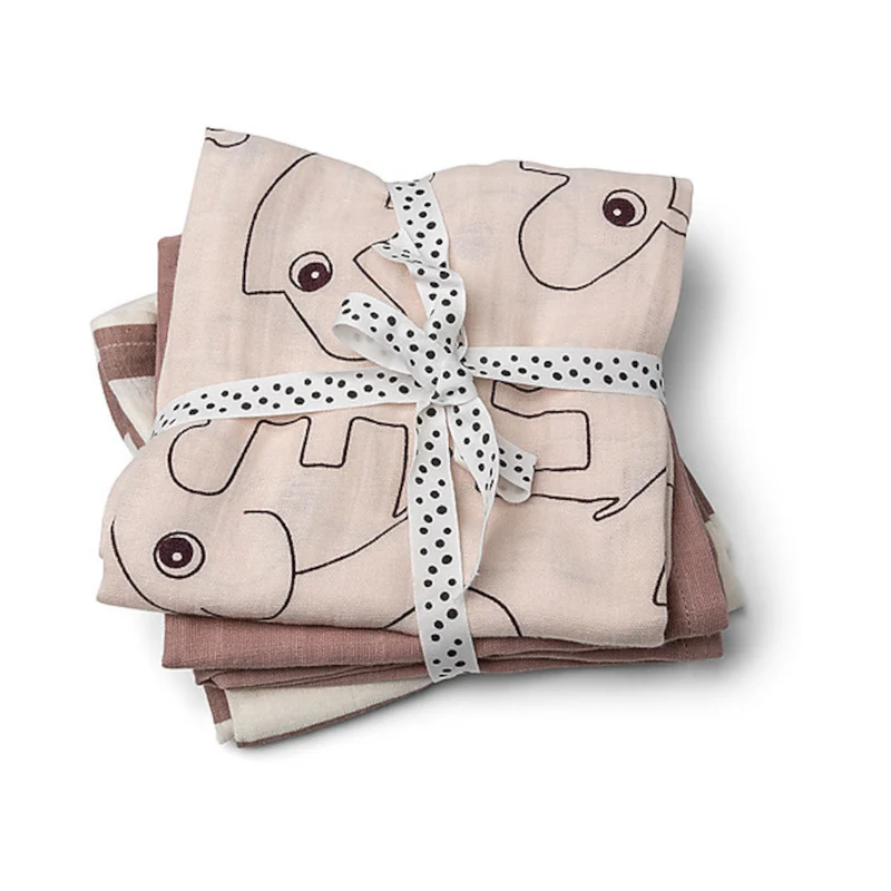 SET 3 TELINI ANTIRIGURGITO DEER FRIENDS CIPRIA - 70x70 CM - 100% COTONE
