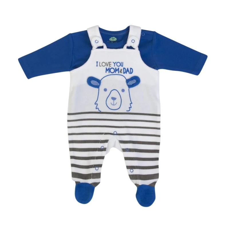 TUTINA NEONATO CINIGLIA SALOPETTE MANICA LUNGA - I LOVE MUM AND DAD