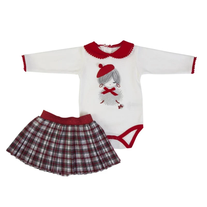 COMPLETO NEONATA BAMBINA INVERALE BODY + GONNA
