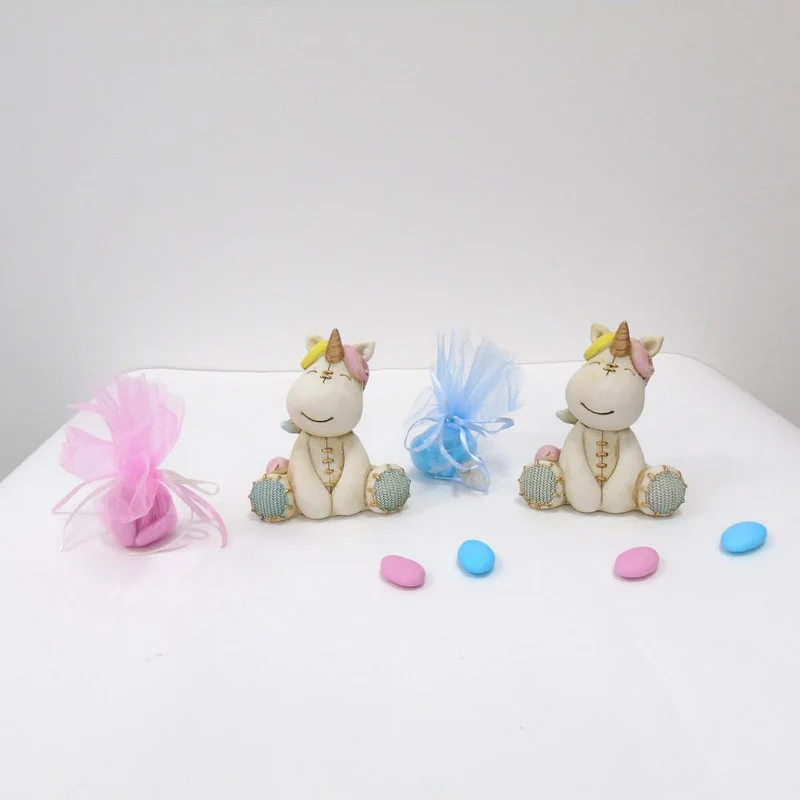 BOMBONIERA NASCITA BATTESIMO SALVADANAIO UNICORNO BIMBO BIMBA