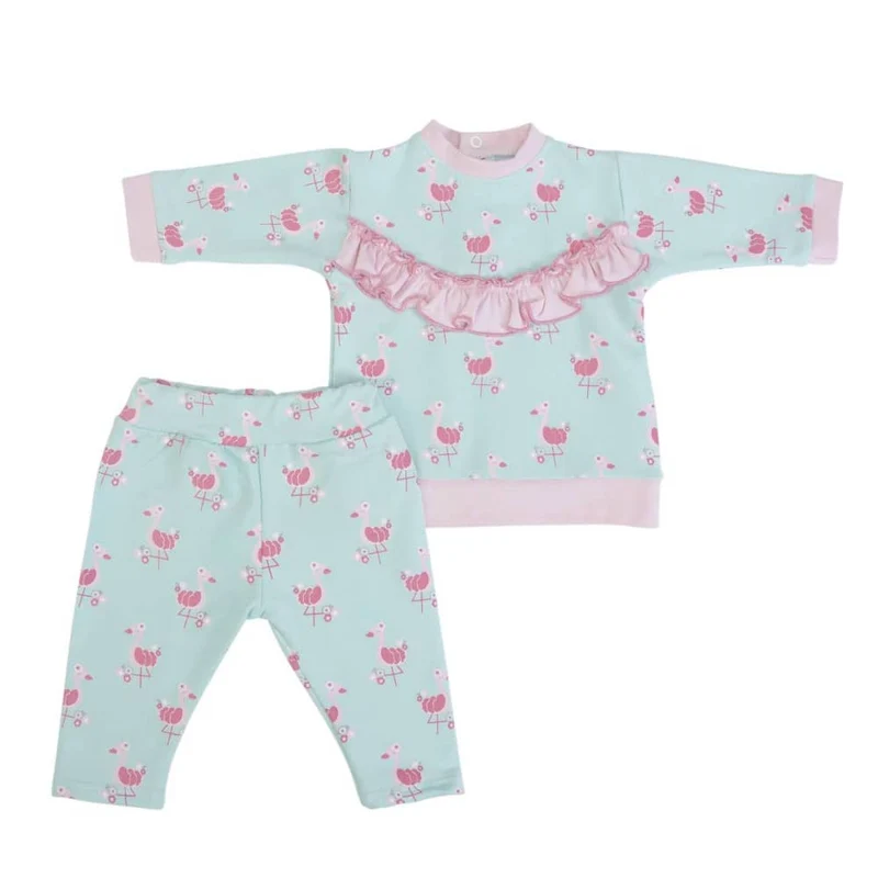 TUTA NEONATA BAMBINA IN COTONE PRIMAVERA - CIGNO