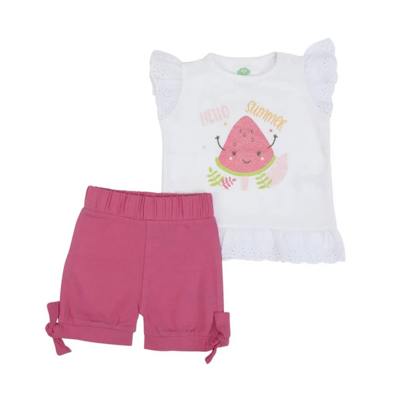 COMPLETO NEONATA BAMBINA ESTIVO - FRAGOLA