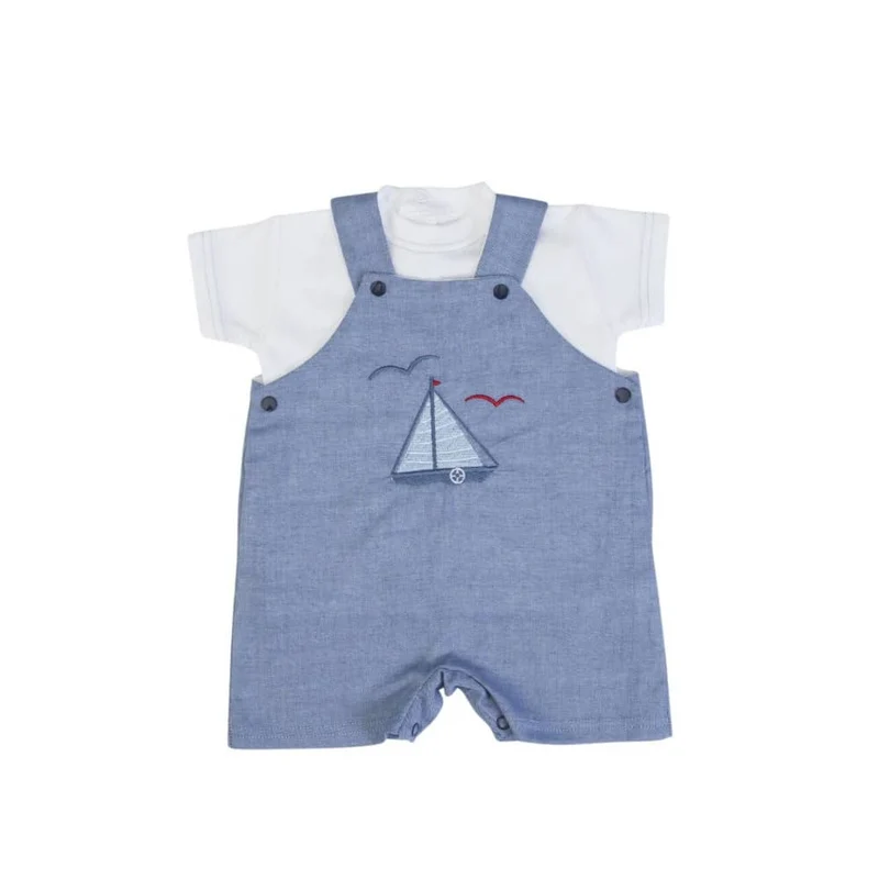PAGLIACCETTO SALOPETTE MEZZA MANICA IN JEANS - MARE