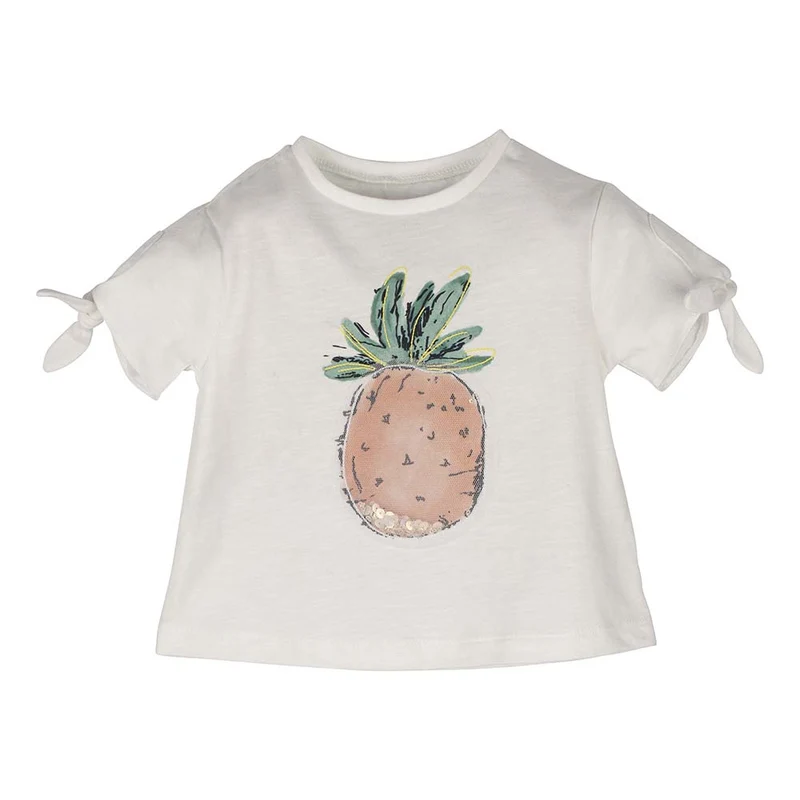 MAGLIA BAMBINA BIO CON PAILLETTES ANANAS 2 - 8 ANNI