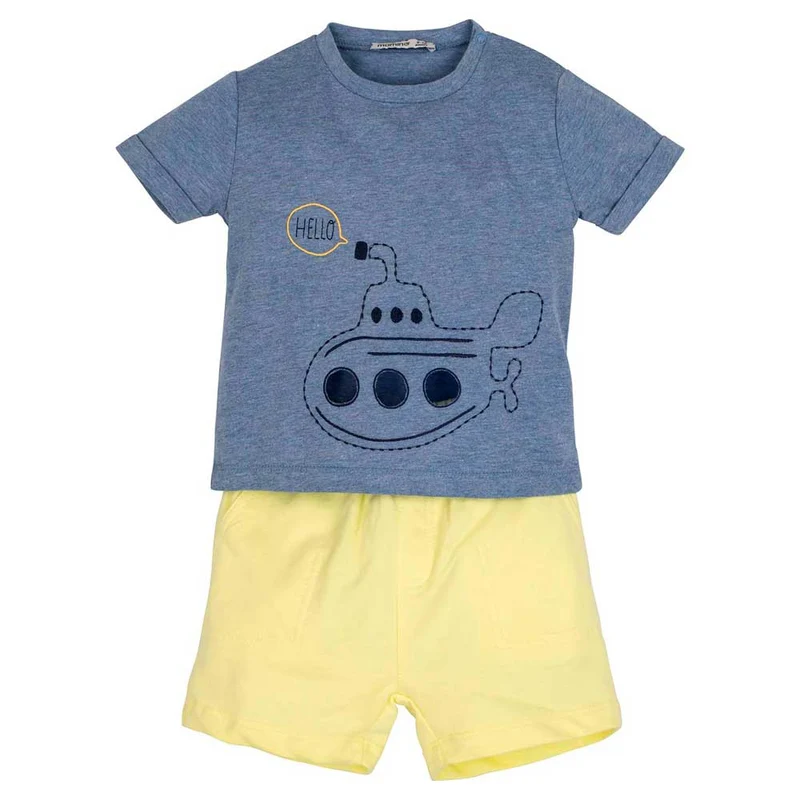 COMPLETO ESTIVO NEONATO BAMBINO BIO MAGLIA E PANTALONCINO 3 MESI - 2 ANNI