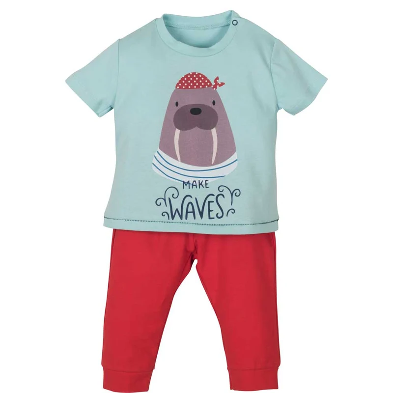 COMPLETO PIGIAMINO NEONATO BAMBINO BIO MAGLIA E PANTALONE 3 MESI - 2 ANNI