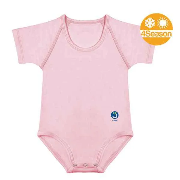 BODY TAGLIA UNICA 0-36 MESI PER NEONATO E BIMBO IN COTONE BIO 4SEASON ROSA JBIMBI