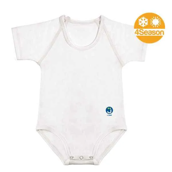 BODY TAGLIA UNICA 0-36 MESI PER NEONATO E BIMBO IN COTONE BIO 4SEASON BIANCO JBIMBI