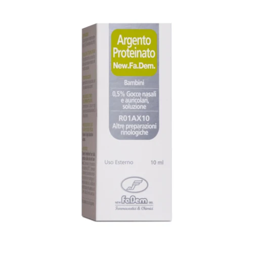 Argento proteinato new.fa.dem. gocce nasali e auricolari, soluzione