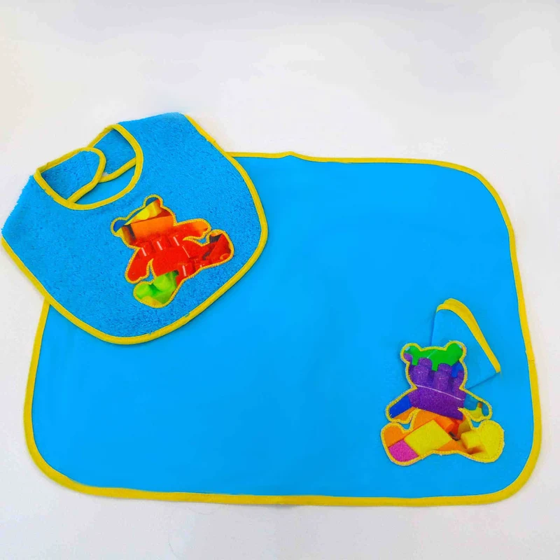 SET ASILO TOVAGLIETTA + BAVETTA PERSONALIZZABILE CON NOME - ORSETTO