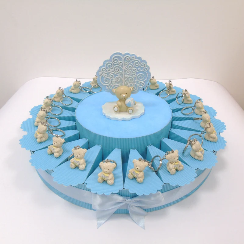 TORTA BOMBONIERA CON PORTACHIAVI ORSETTO