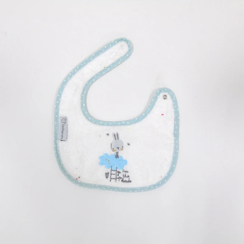 BAVAGLINO BAVETTA NEONATO IN SPUGNA IMPERMEABILE 19x19 CM - CONIGLIETTO