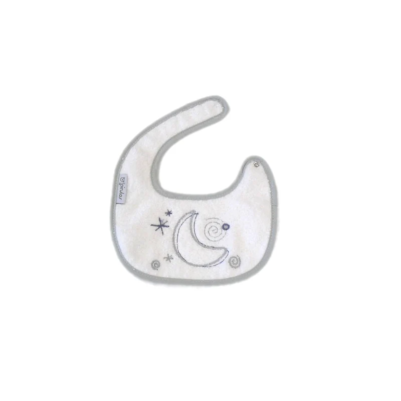 BAVAGLINO BAVETTA NEONATO IN SPUGNA IMPERMEABILE 19x19 MOON - GRIGIO
