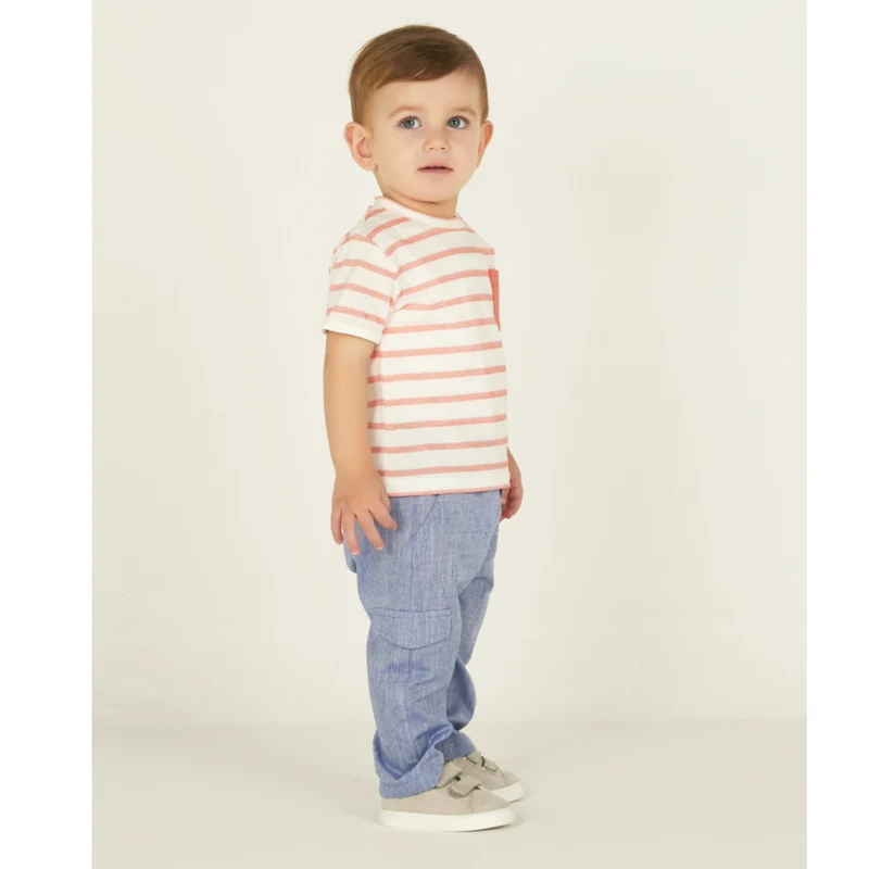 COMPLETO ESTIVO NEONATO BAMBINO BIO MAGLIA E PANTALONE JEANS 3 MESI - 2 ANNI