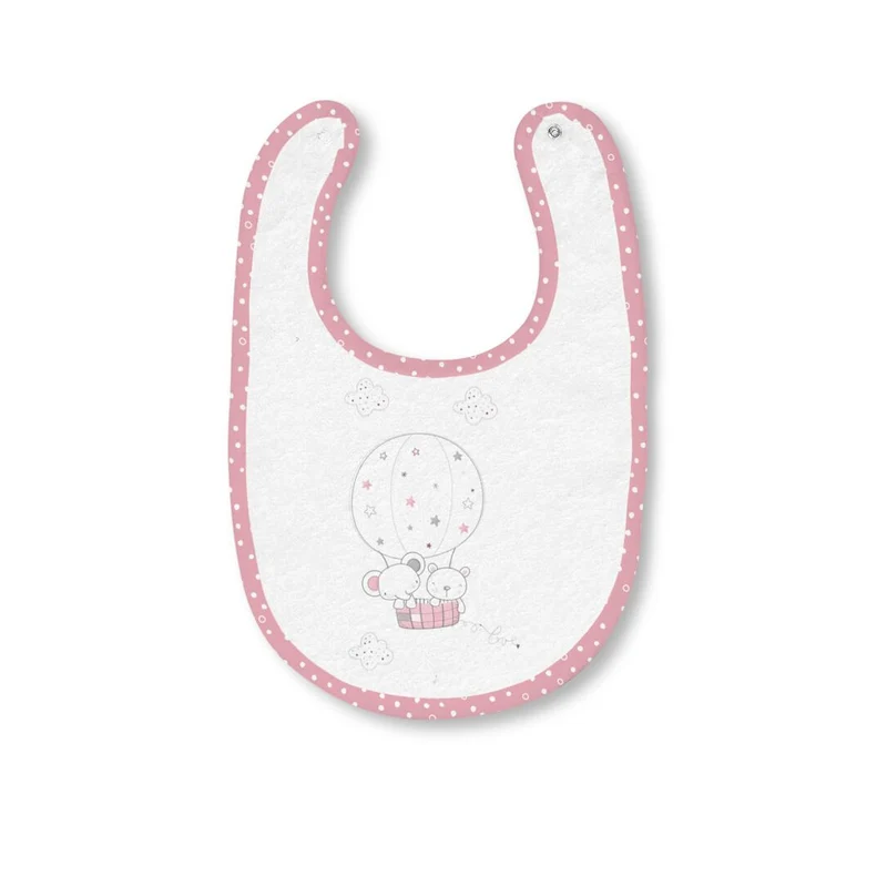BAVAGLINO BAVETTA NEONATO IN SPUGNA IMPERMEABILE 20X25 CM MONGOLFIERA - COLORI ASSORTITI