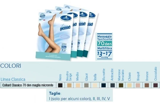 Sauber collant 70 denari maglia microrete neutro beige 2 linea classica