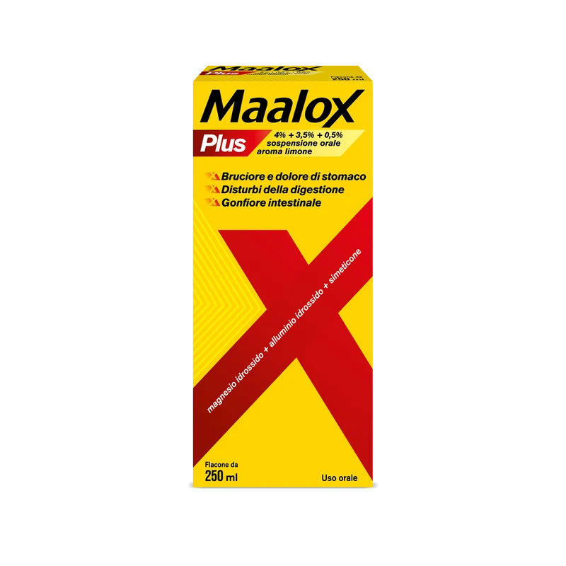 Maalox plus 4% + 3,5% + 0,5% sospensione orale aroma limone