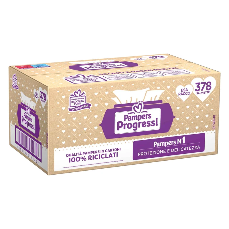 Pampers Salviette Progressi Esapacco 378 pezzi (6x63 pezzi)