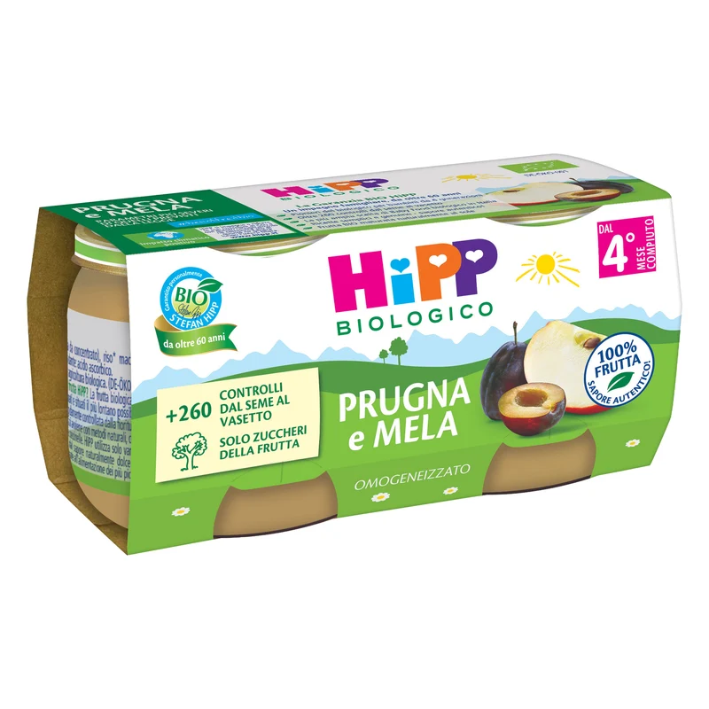 HiPP Omogeneizzato di Prugna e Mela Bio 160 g (2x80 g)