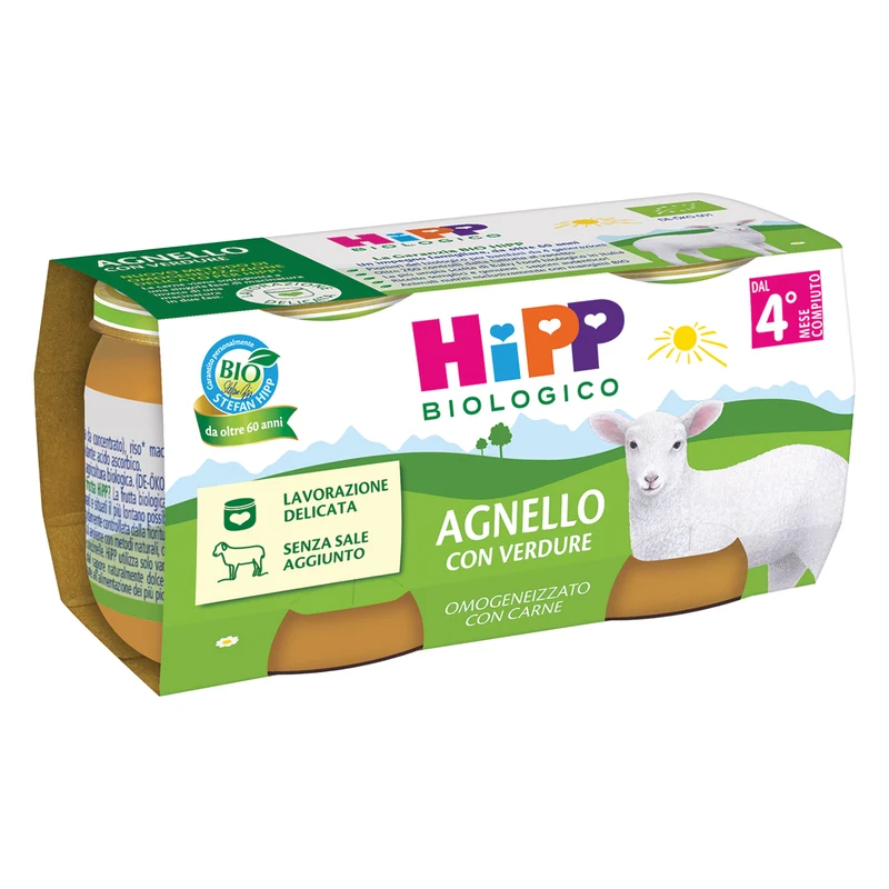HiPP Omogeneizzato di Agnello con verdure Bio 160 g (2x80 g)