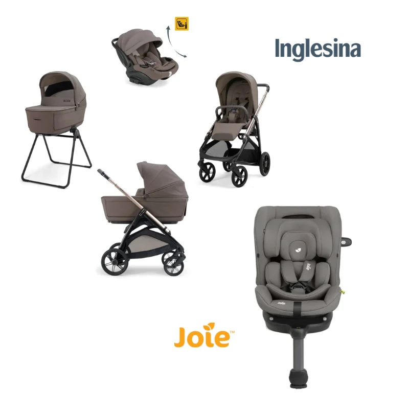 Trio Aptica Darwin Recline Evo Inglesina 2026 + Seggiolino auto i-Spin 360 Max Joie