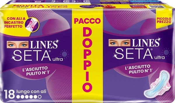 Lines Seta Ultra Assorbenti Lungo 18 Pezzi