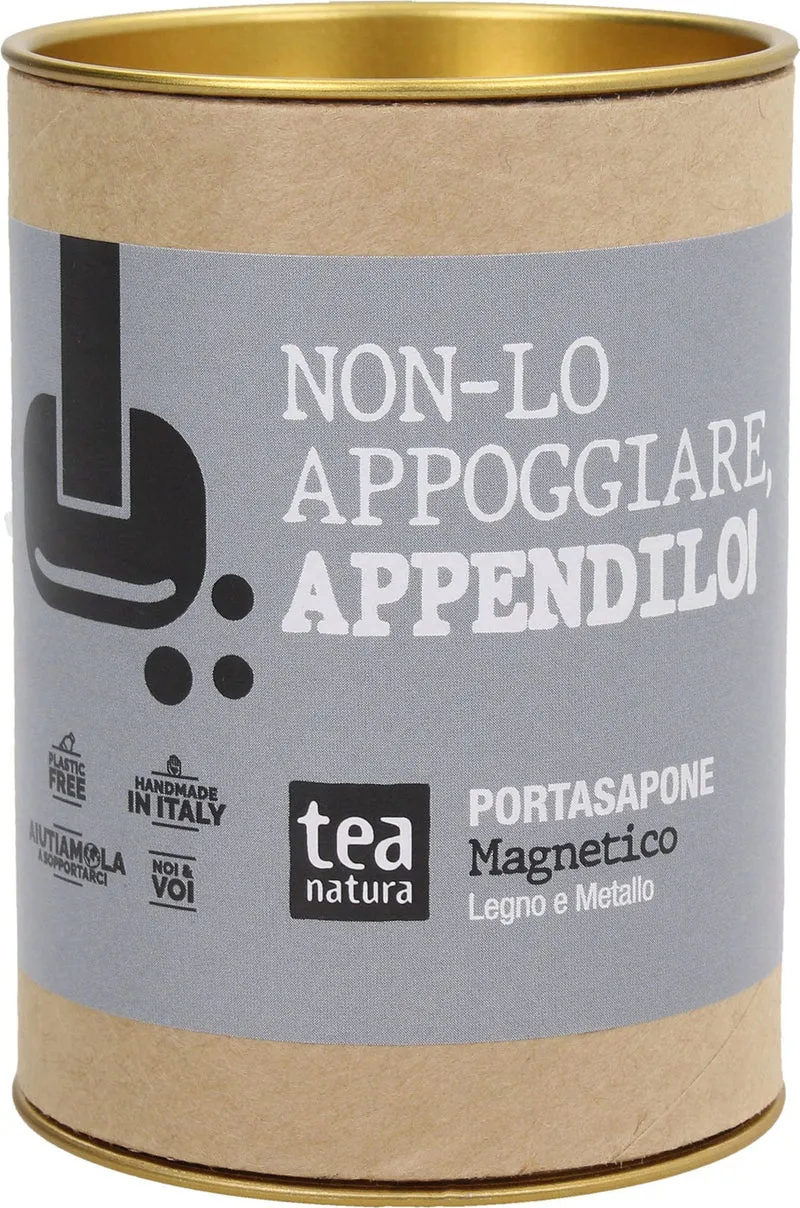 Portasapone Magnetico in Legno e Metallo