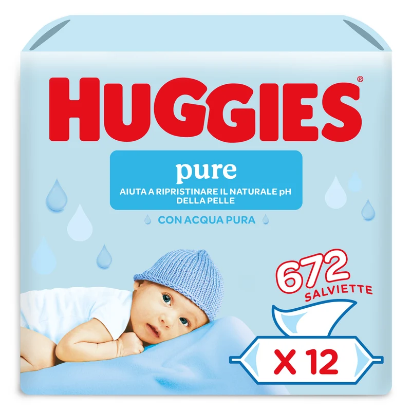 Huggies Salviette Pure 99% Acqua Multipack 672 pezzi (12x56 pezzi)
