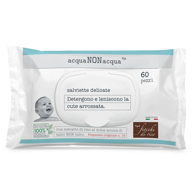 Fiocchi di Riso Salviette Delicate Acqua non Acqua 60 pezzi