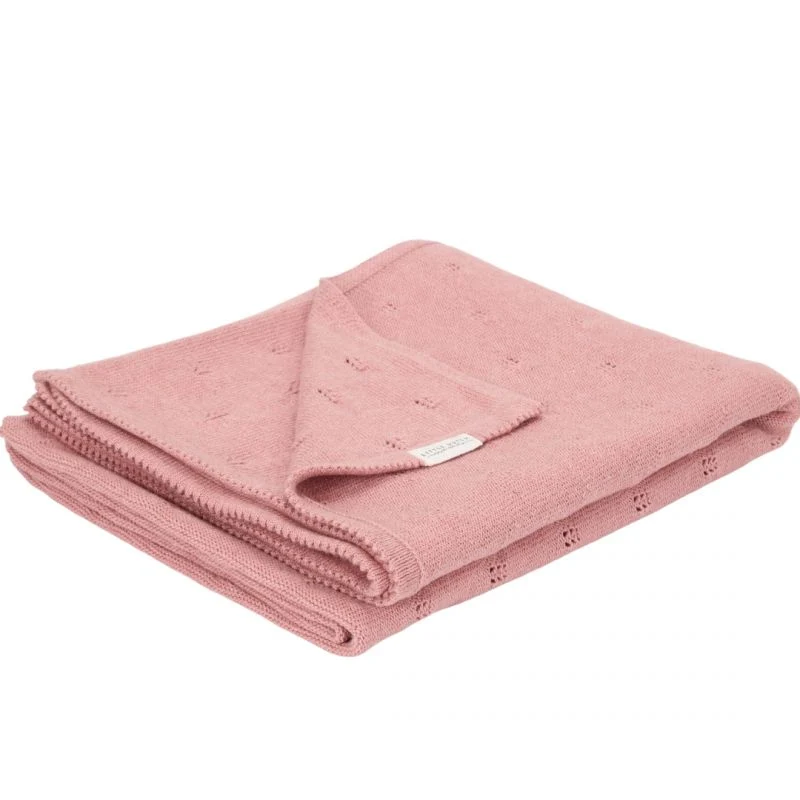 Copertina Tricot per culla - rosa antico