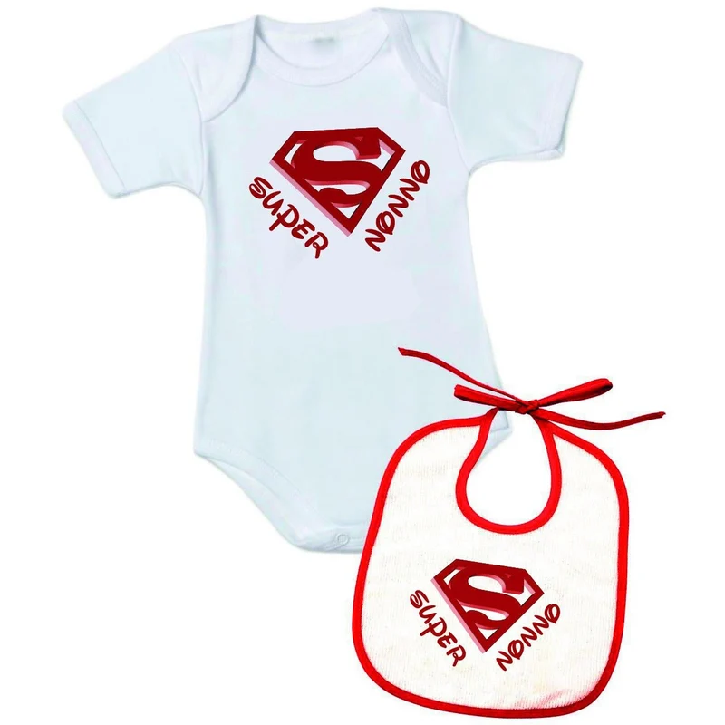 Personalizzata con frase "super nonno" - Body + Bavetta