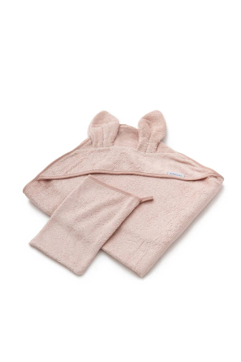 Accappatoio rosa in spugna - con guanto
