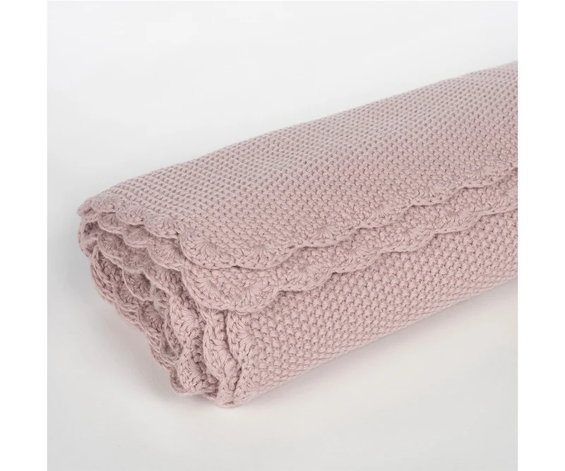 Copertina da culla - Tricot rosa antico