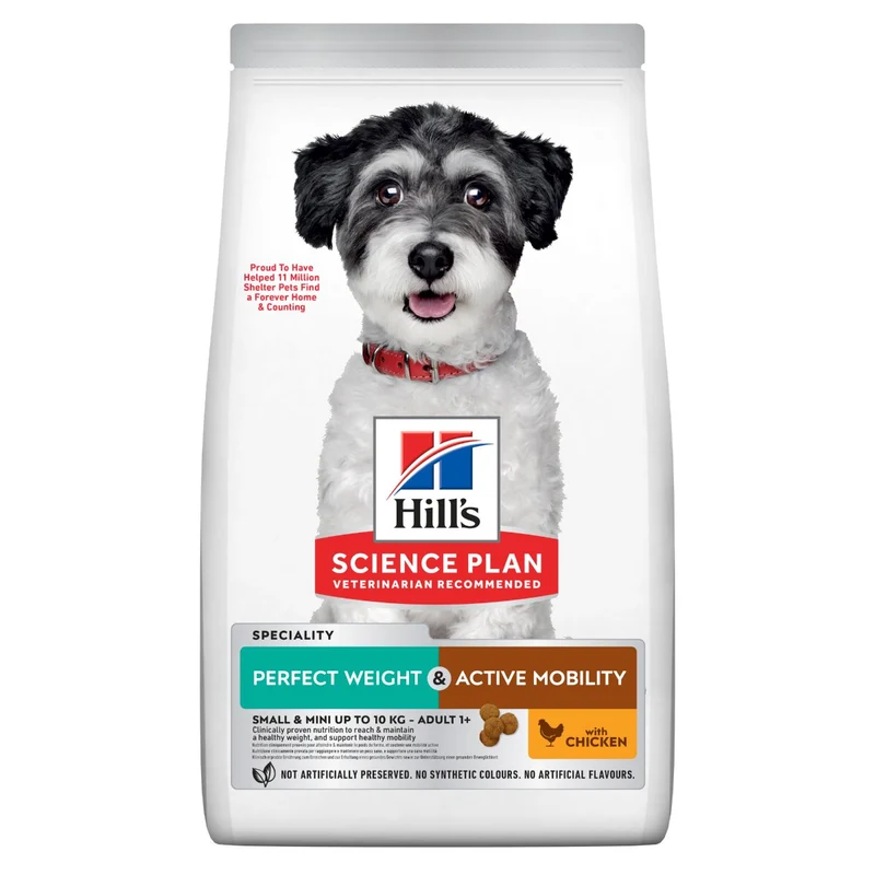 Hill's Science Plan Perfect Weight & Active Mobility Adult Crocchette Con Pollo Per Cani Taglia Piccola Sacco 1,5 kg