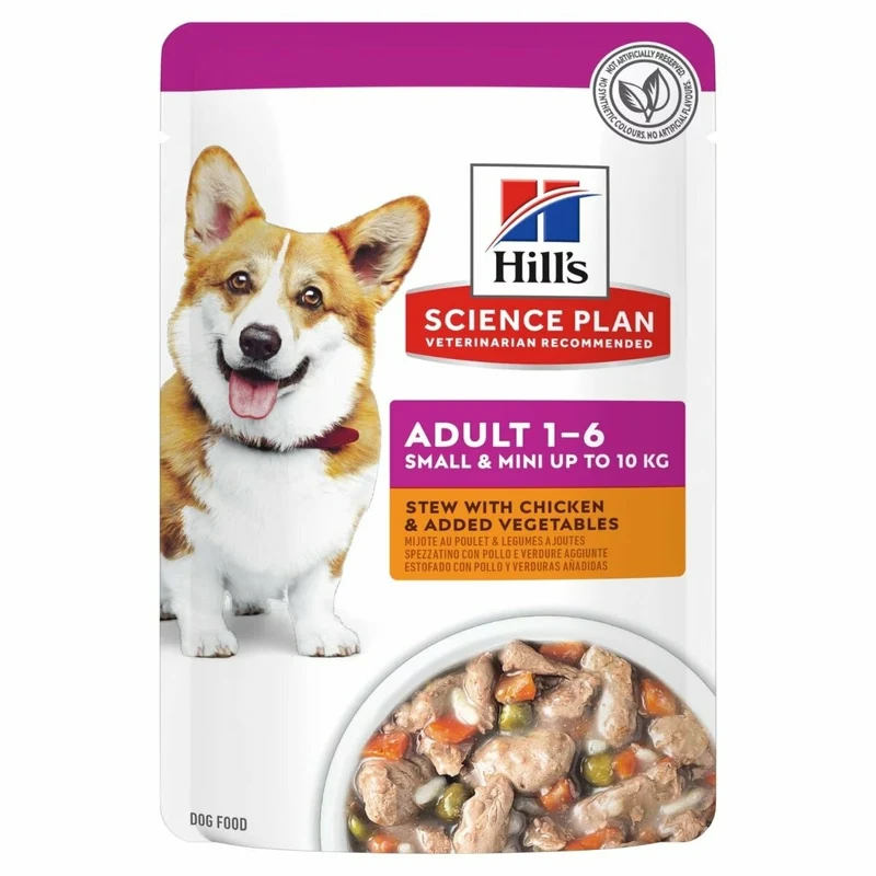 Hill's Science Plan Adult 1-6 Spezzatino Pollo E Verdure Per Cani Adulti Taglia Piccola/Mini Bustina 80g