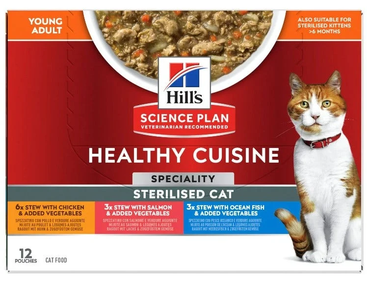 Hill's Science Plan Healthy Cuisine Gatto Sterilizzato Gusti Assortiti Pollo/Salmone/Pesce Oceanico