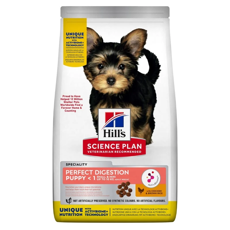 Hill's Science Plan Perfect Digestion Crocchette Pollo E Riso Integrale Per Cani Cuccioli Taglia Sma