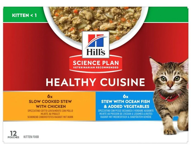 Hill's Science Plan Heatlhy Cuisine Kitten Gusti Assortiti Pollo/Pesce Oceanico Multipack 12x85gr
