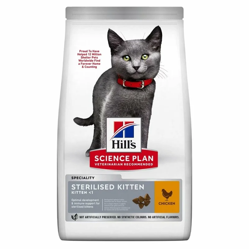 Hill's Science Plan Sterilised Kitten Cibo Secco Con Pollo Per Gattini Sterilizzati Sacco 300g